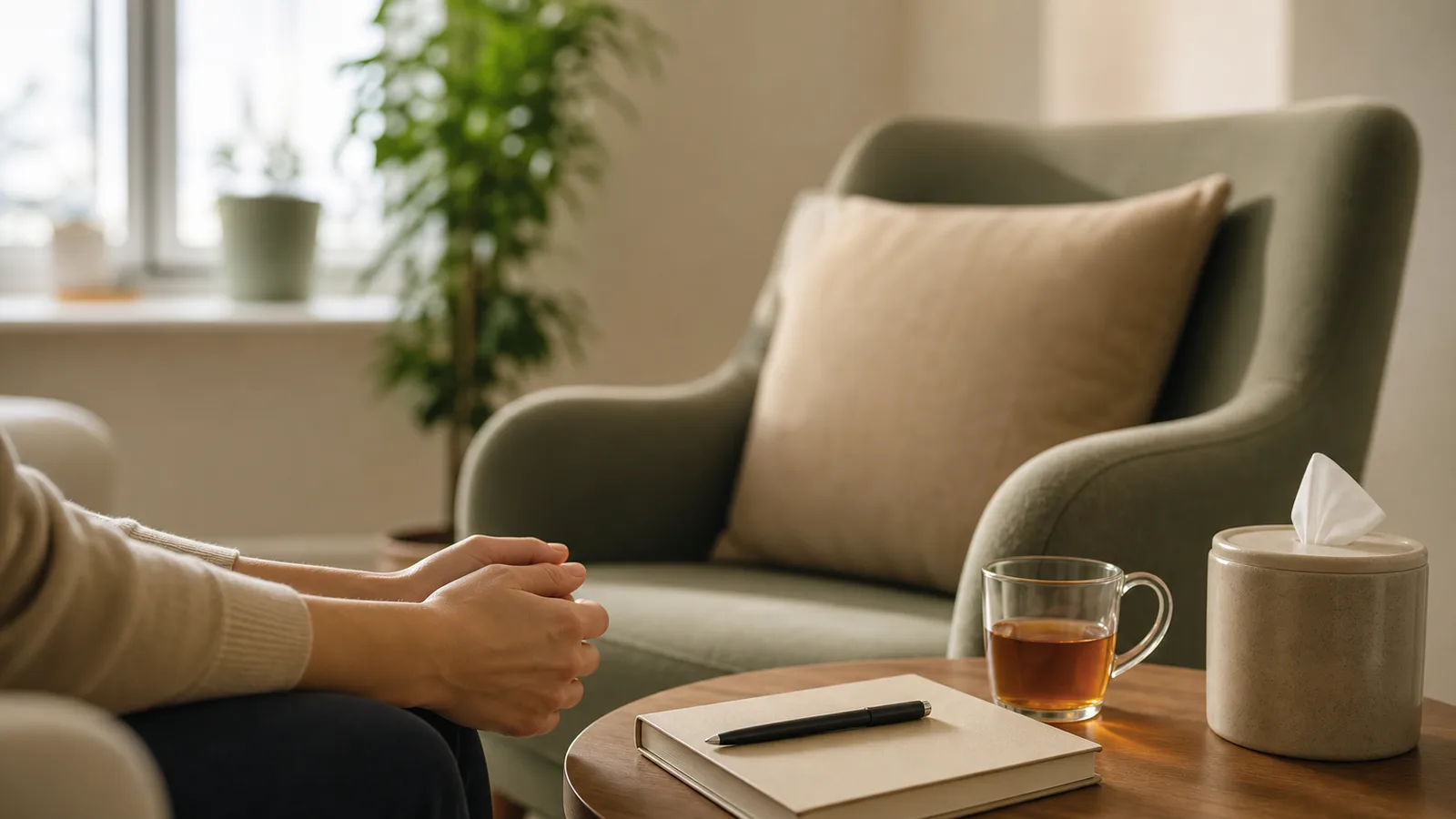 Zdjęcie ilustrujące spokojną konsultację psychologiczną